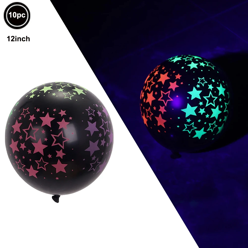 Neon Glowing Party Decor Set with UV Streamers and Fluorescent Accessories