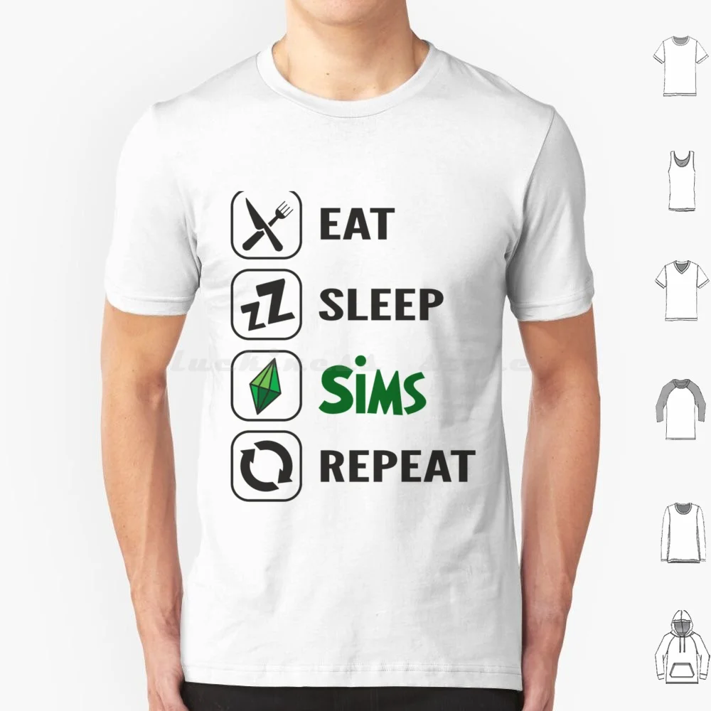 Eat Sleep Sims Ripeti The Sims T Shirt Uomo Donna Bambini 6Xl Sims The Sims Sims 4 The Sims 4 Sims 3 Plumbob Sims 2 The Sims 3