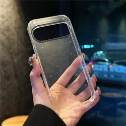 Glitter Transparent Shockproof Bumper Case - Soft TPU Bling Shiny Silicone Cover for Google 9 (Clear White DK)