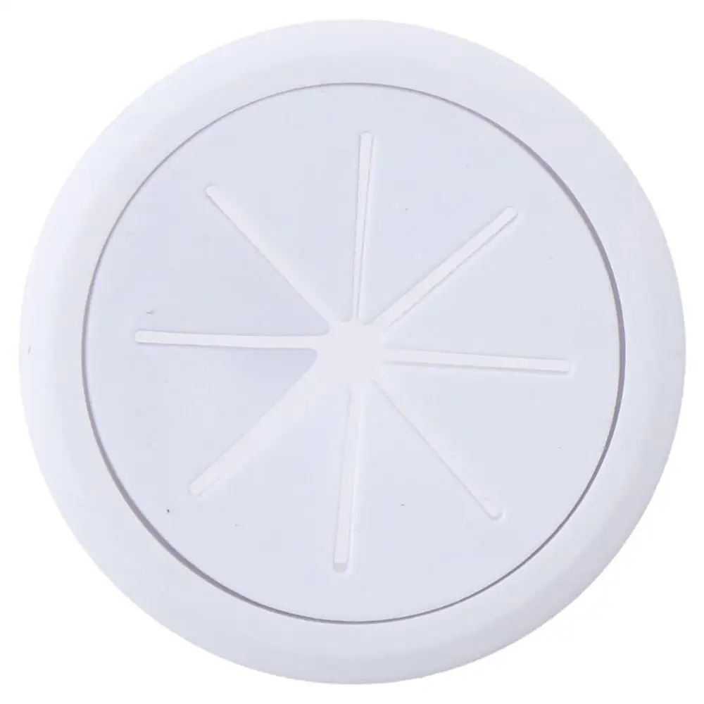 2PCS 2.36inch White Hole Cover, Flexible Plastic Wire Cord Hole, Durable Round Grommets Cable for Desk and Office