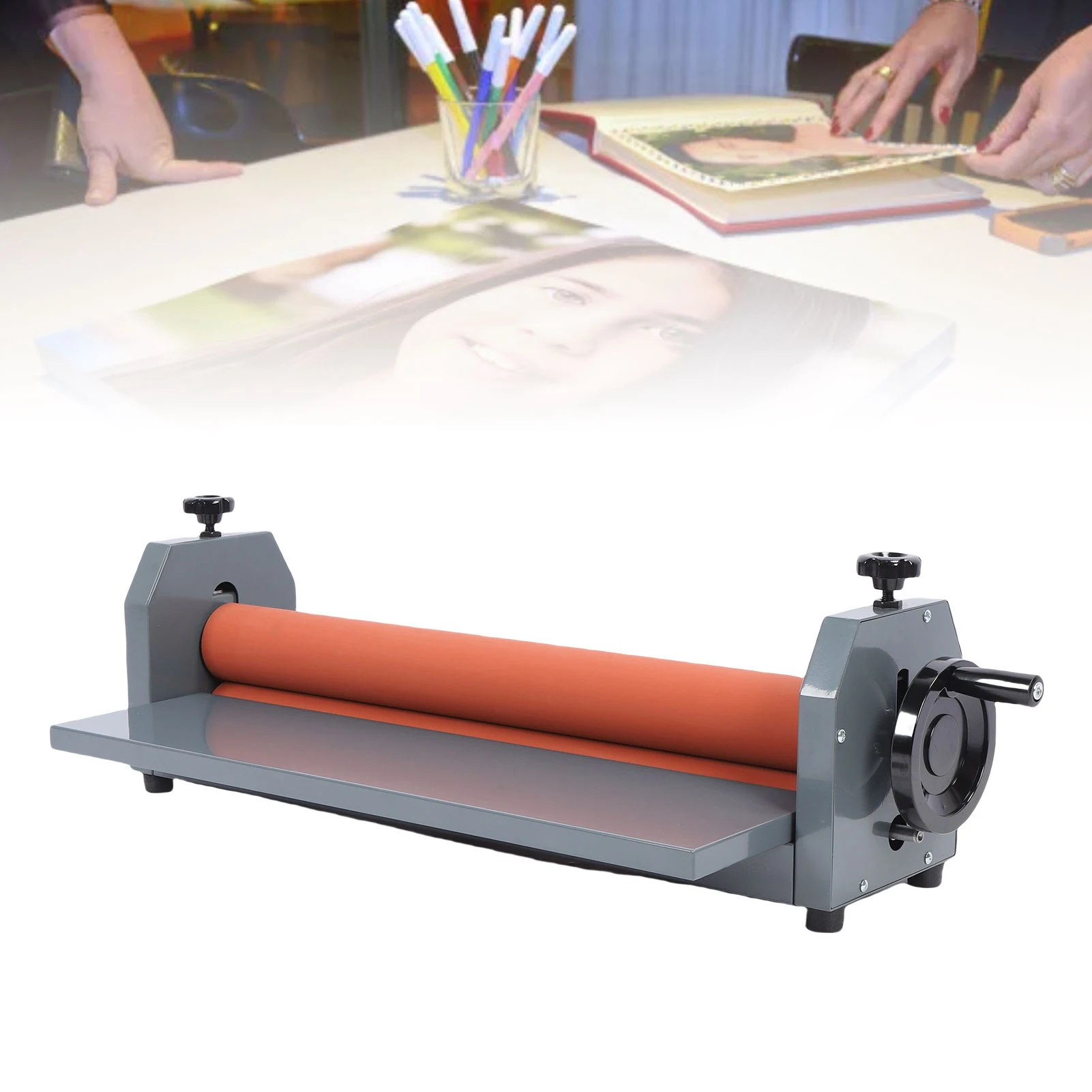 Cold Laminator Machine 25.6 Inch Hand Crank Manual PVC Photo Film Cold Laminator for Office School Manual Cold Laminator Machine