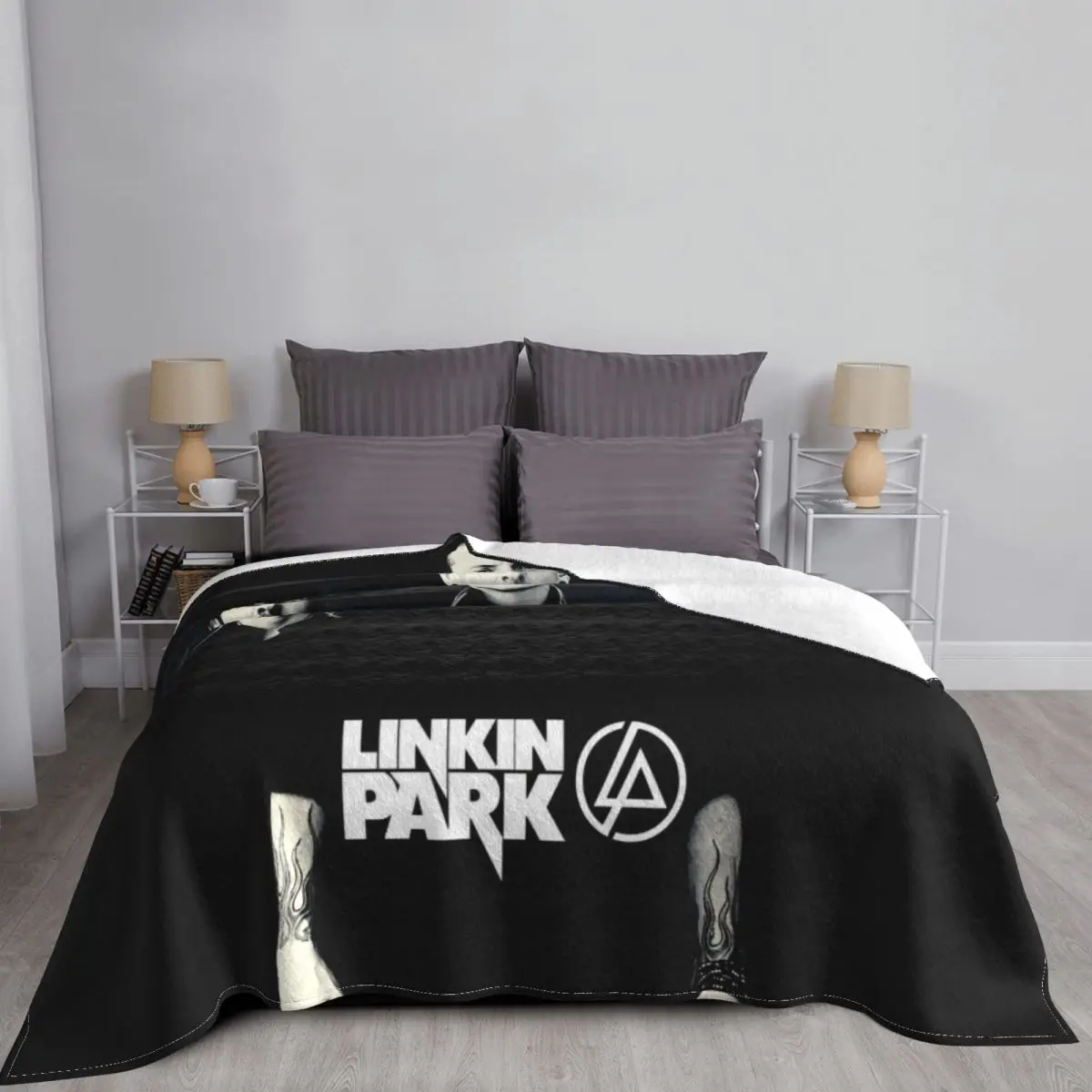 Linkinpark Alternative Rock Wool Blankets Nu-Metal Custom Throw Blankets for Sofa Bedding Lounge Bedspread