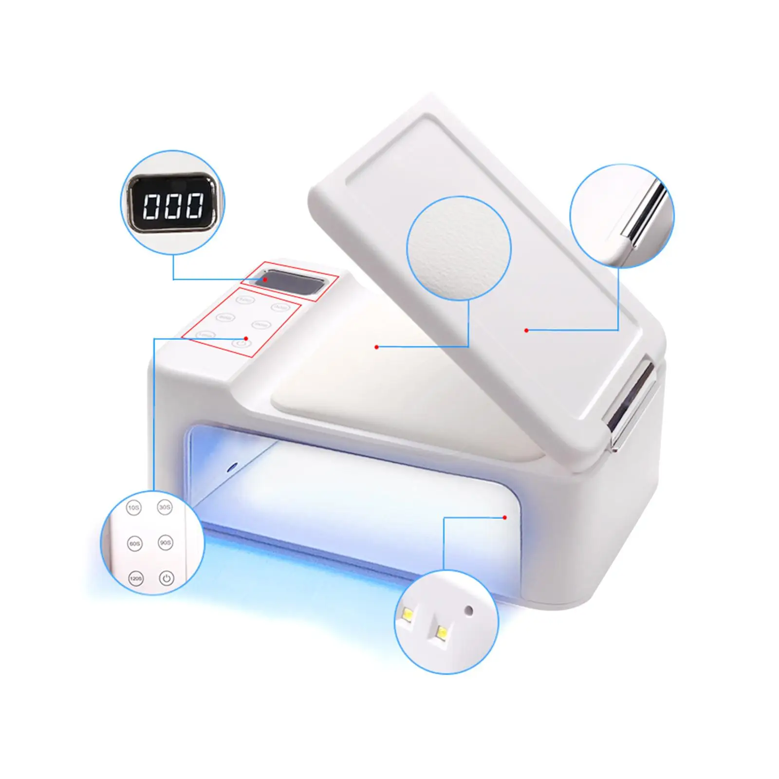

LED Light Lamp Nail Dryer for Gel Nails Polish Removable Bottom Plate
