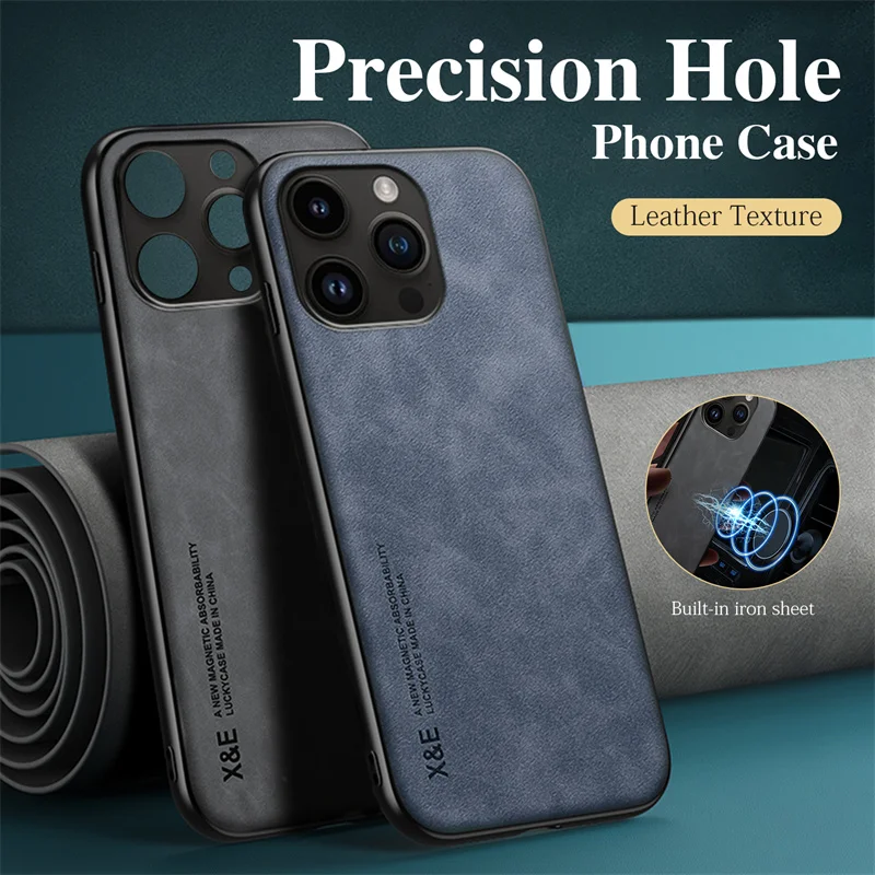 Luxury Magnetic Sheepskin Matte Leather Phone Case - Slim Back Cover