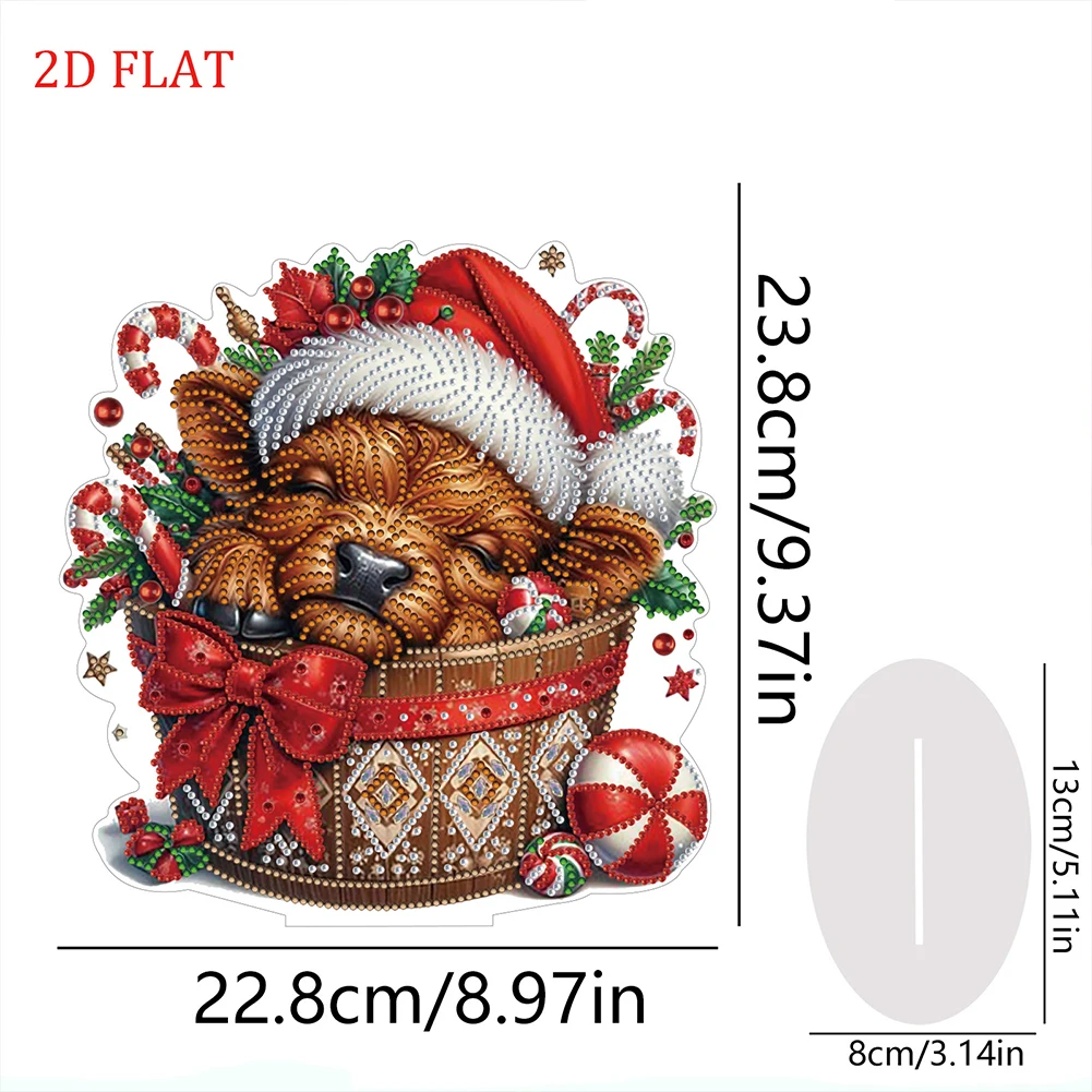 2D/Flat Christmas Yak DIY Table Top Diamond Painting Ornament Kits 5D DIY Diamond Art Tabletop Decorations for Adults Beginner