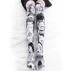 Cartoon Anime Pattern Over The Knee Socks Pantyhose 3D Digital Printing Socks Girl Ladies Rompers for Ladies Cosplay Accessories