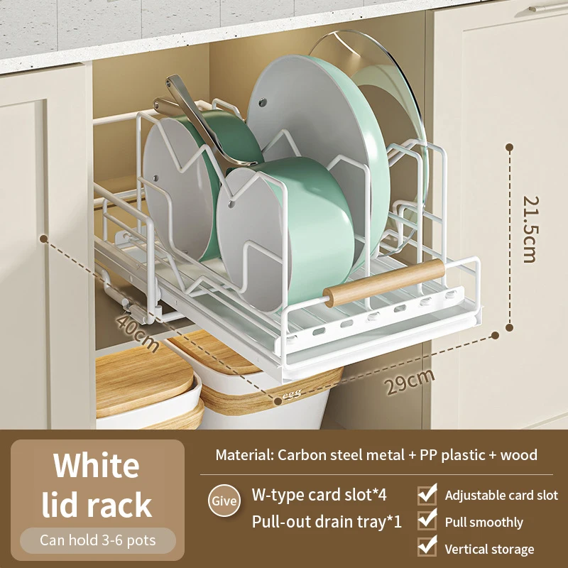 Mutfak dolabı organizatörler Pot depolama raf tencere ve tavalar organizatör ayarlanabilir kesme tahtası kurutma tencere raf çekin