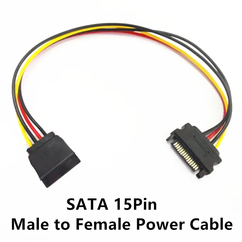 

Sata 15Pin Male to Female Power Extension Cable 0.2M 0.3M 0.5M 1M