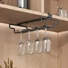 Hanging Punch-free Wine Glass Holder Household Under Cabinet Champagne Glass Storage Rack Shelf Kitchen Multi-purpose Organizer 5