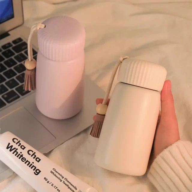 Insulated Water Bottle, Cute Mini Stainless Steel Vacuum Thermos for Office, Sports, Gym, School, Commute, Portable & Convenient 6