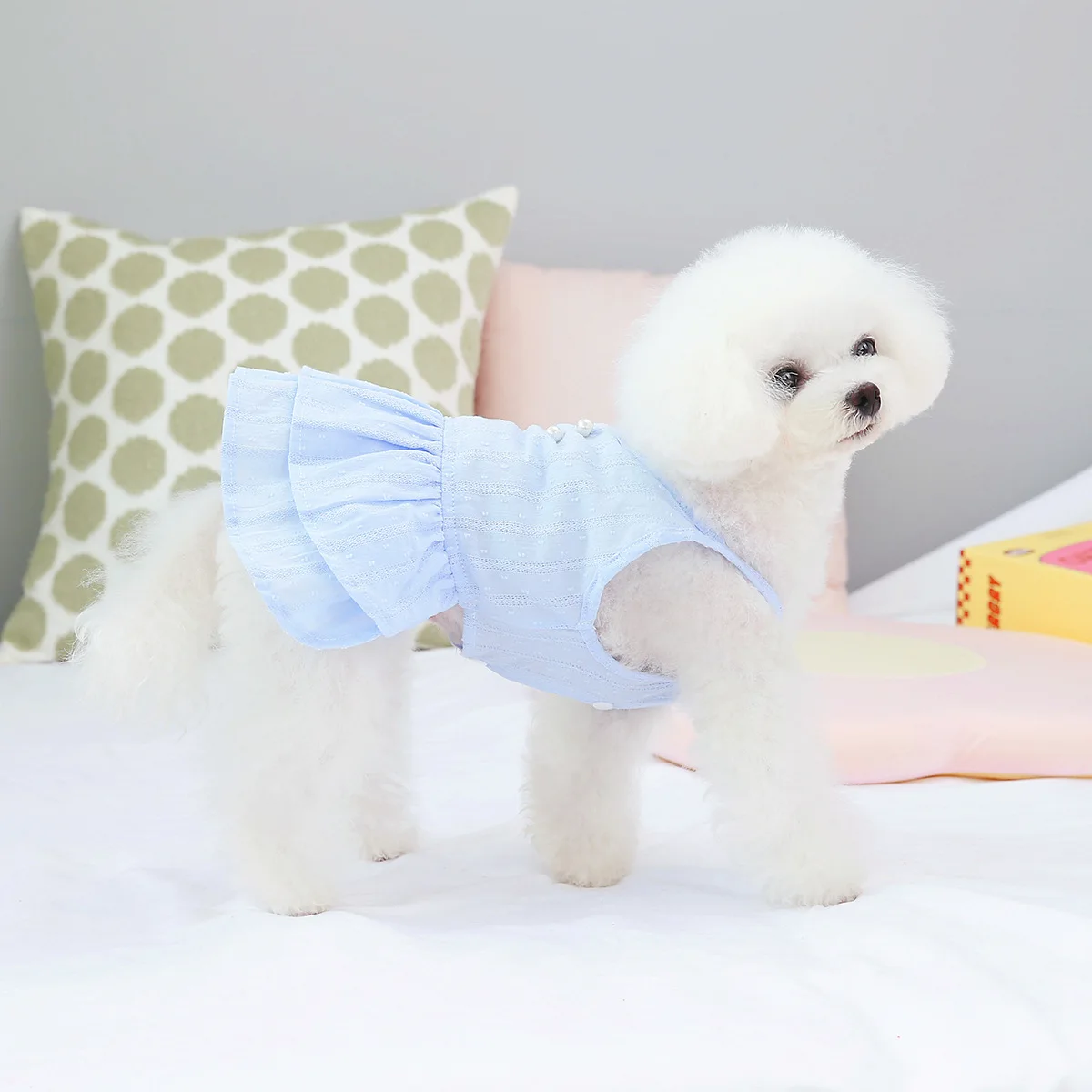 공주 진주 강아지 원피스, 소형견용 코튼 투투 스커트, 강아지 옷, 애완동물 의류, 여름, 10 PCs/로트