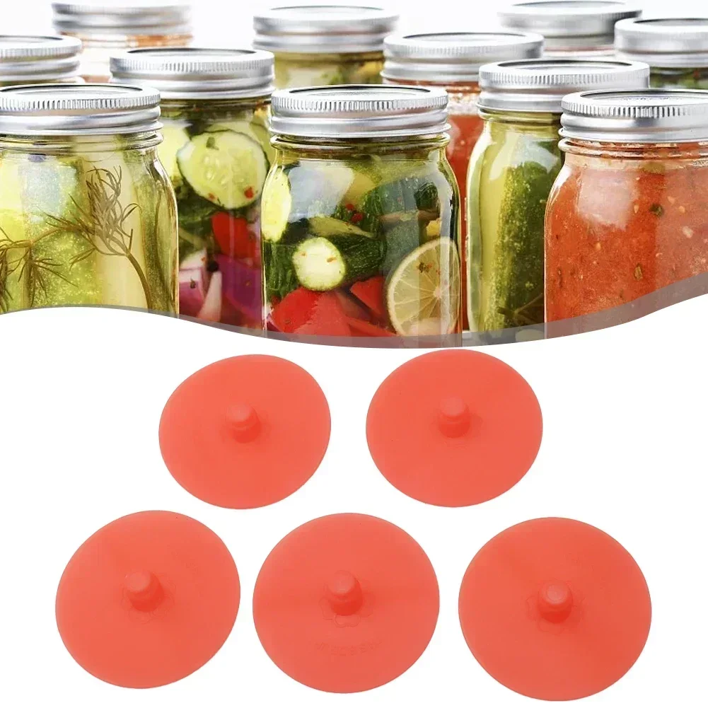 Wide Mouth Silicone Fermentation Lids for Jars Airlock Covers for Vegetables Pickles Sauerkraut and More! 5 Pack