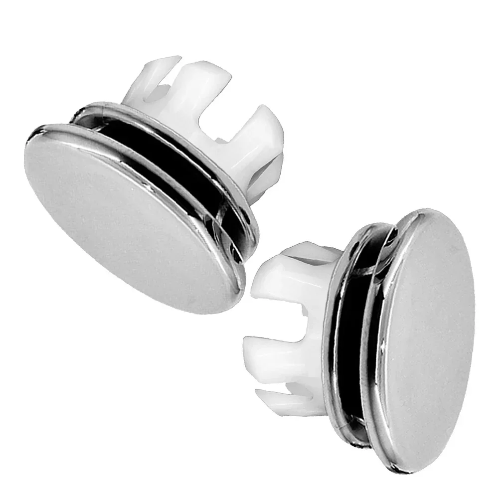 2pcs Bathroom Basin Sink Hole Overflow Replacement Cover Chrome Round Trim Ring Sink Overflow Cover Bathroom Sink Overflow Cover