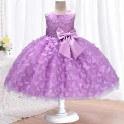 2024 Summer Lace Princess Bridal Dress Girls' Wedding Tutu Party Dress Prom Dress Formal Celebration Birthday Dress