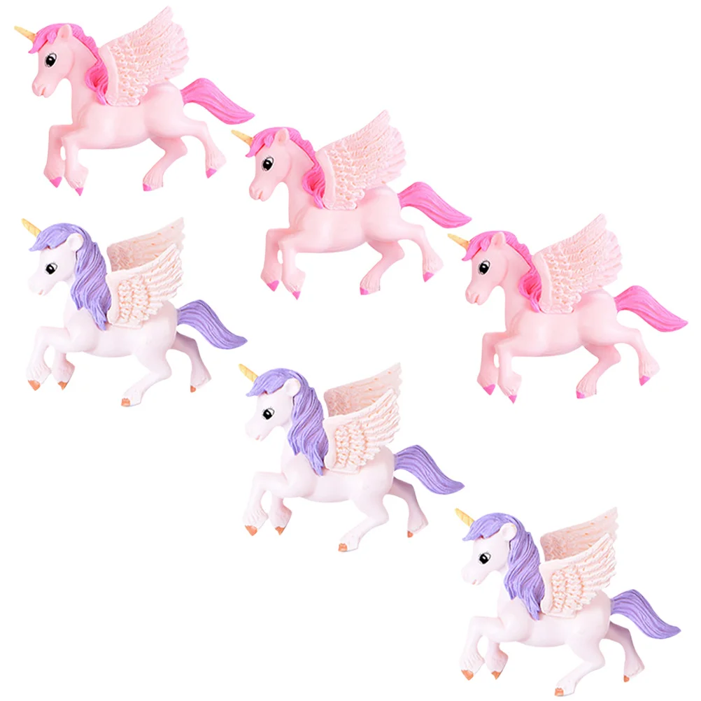 

Unicorn Figurine Mini Statue Miniature Decorations Animals Crafts Models