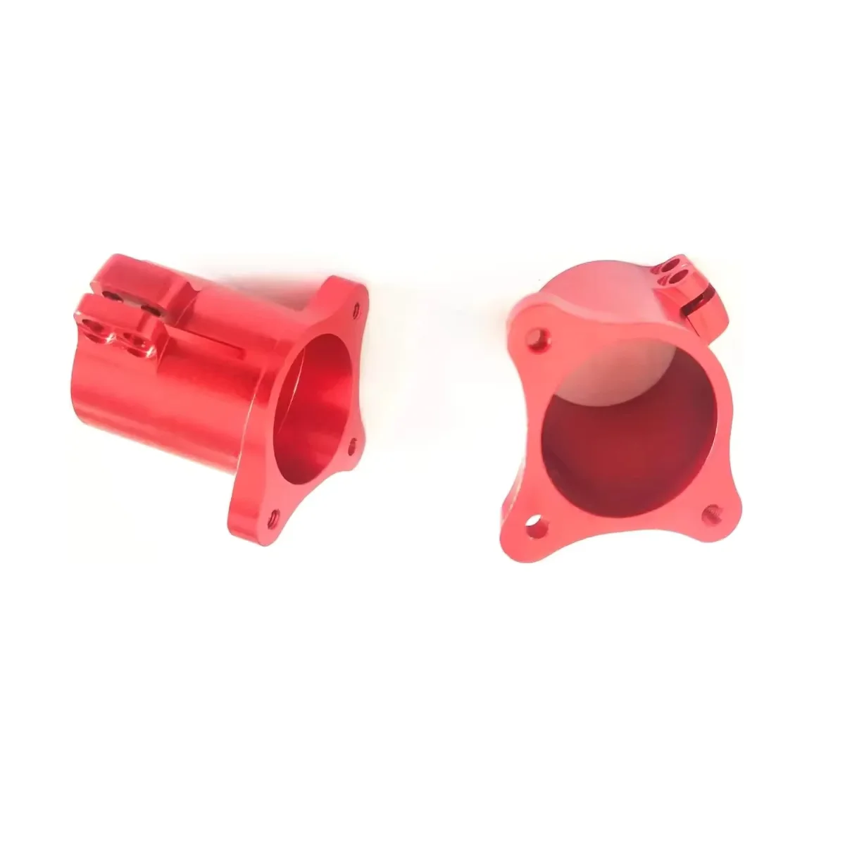 Quatre supports trépied pour drone 16/20/25mm empilés, alternant noir et rouge.