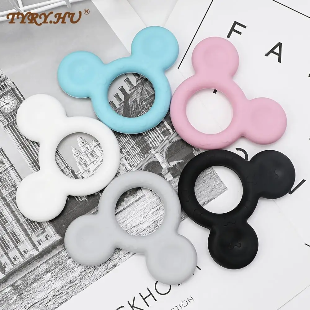 TYRY.HU 1PC Cartoon Mickey Baby Silicone Teether Teething Animal Rodent DIY Baby Teething Necklace Toy Food Grade Silicone Toys 3