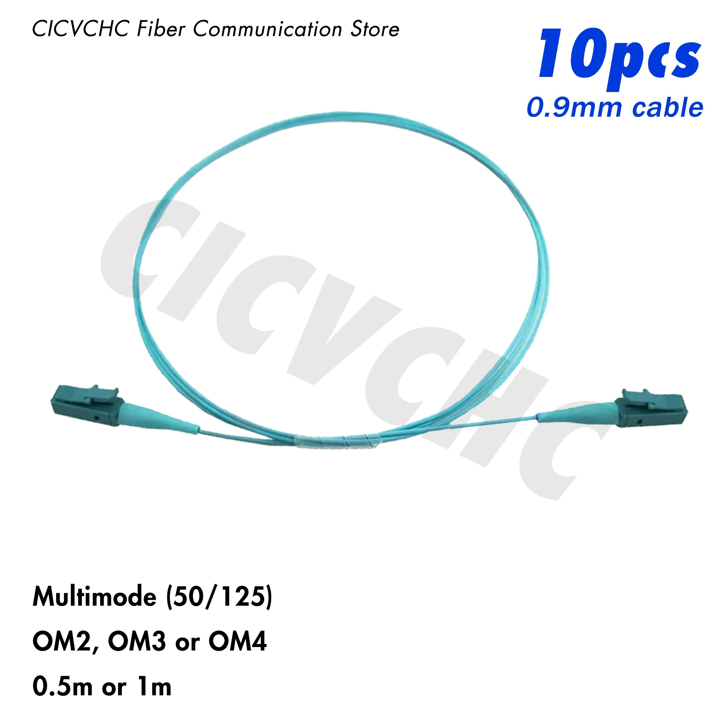 10pcs LC/UPC-LC/UPC-Multimode(50/125)-OM2, OM3, OM4-0.9mm Cable / Optical Fiber Pigtail