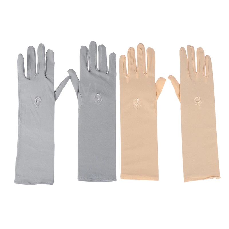Sunscreen Stretch Women Anti UV Mid-long Breathable Glove For Spring Summer Thin Gloves