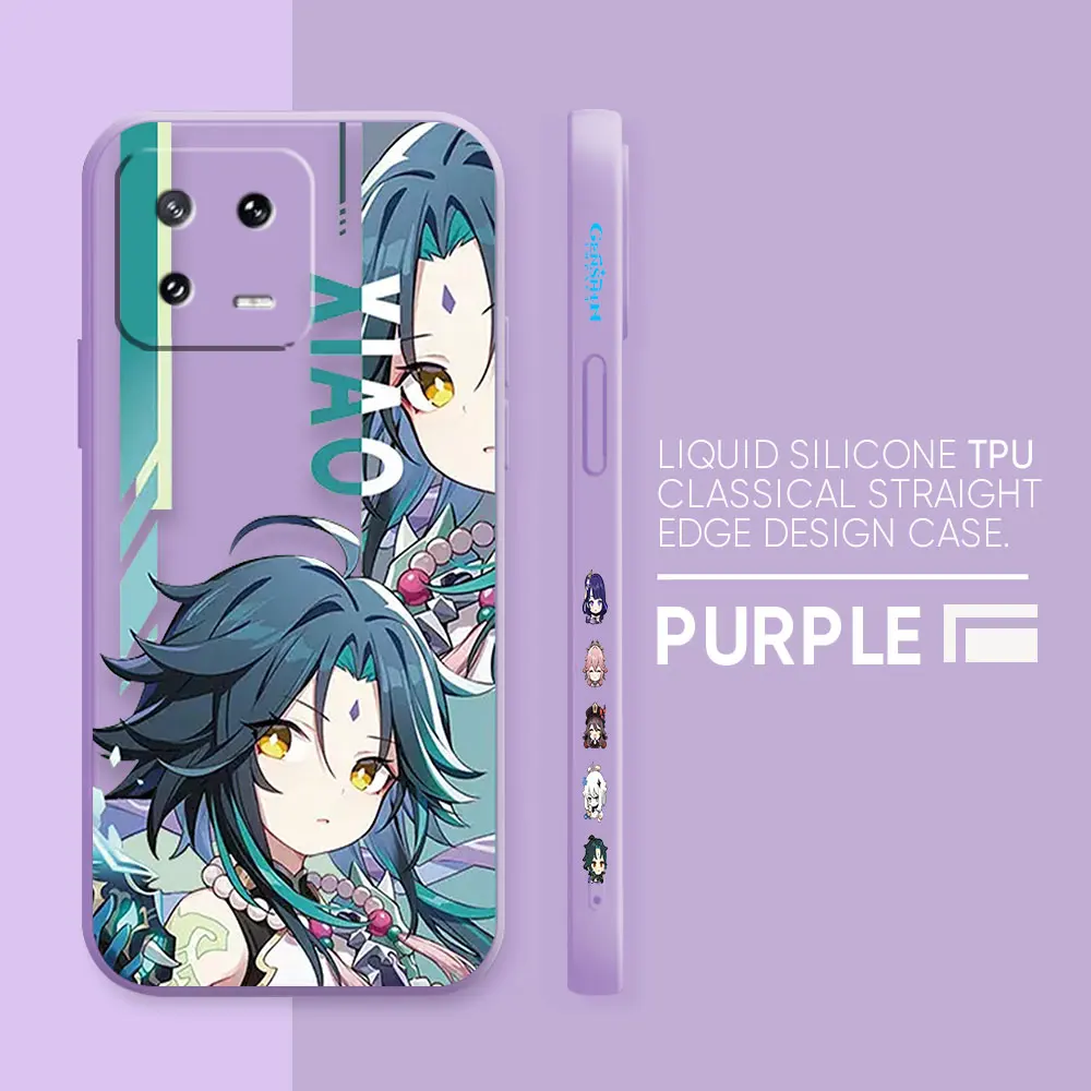 thumbnail image 1 of Phone Case For Xiaomi POCO F3 F4 F5 M2 M3 M4 M5 X2 X3 X4 X5 GT Pro 4G 5G Capa Simple Liquid Silicone Case Best Genshin impact, 1 of 5