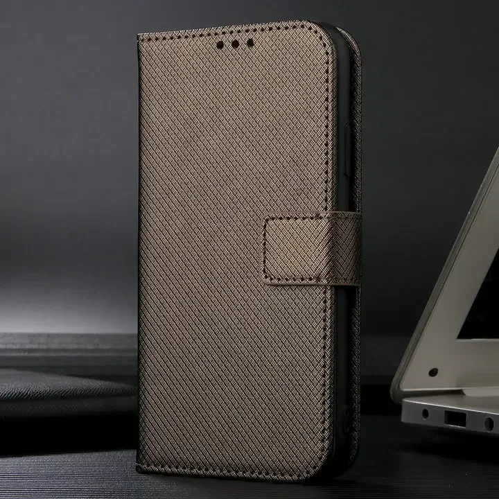 Leather Flip Case with Card Holder and Book Style Closure