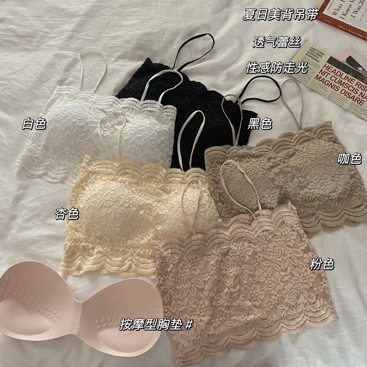 Description Picture 3 of itemWomen's Cotton Underwear Tube Tops Sexy Lace Top Fashion Printed Bra Without Steel Ring Girls Outdoor Comfort Tank Up Lingerie