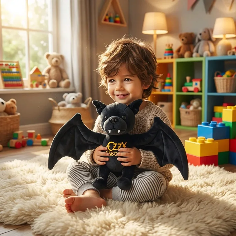 Neue 25 cm lustige Ozzy Osbourne Fledermaus Plüschtier Spiel Animation rund um hochwertige Kinder Geburtstagsgeschenk Allerheiligen Geschenk – Detail 7