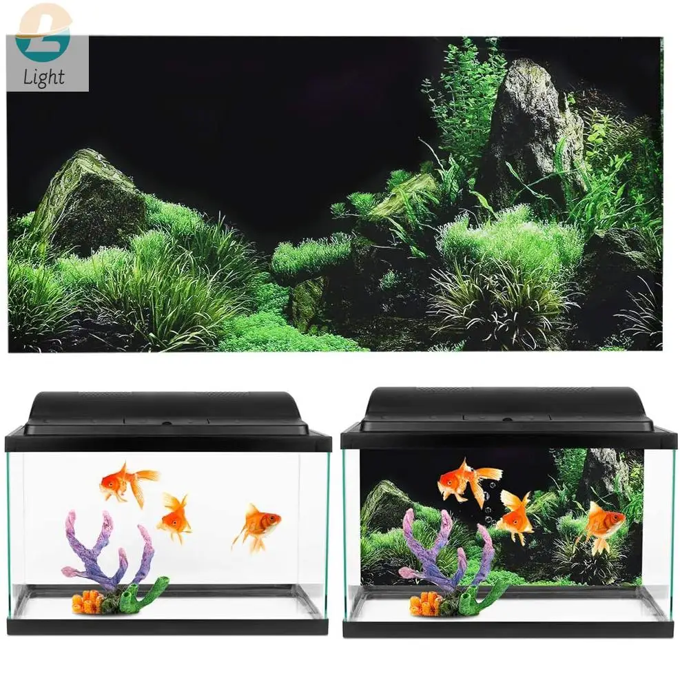 Rainforest Aquarium Background Poster Fish Tank Reptile Box PVC 3D Underwater World Landscape Picture Decor Backdrop Wallpaper