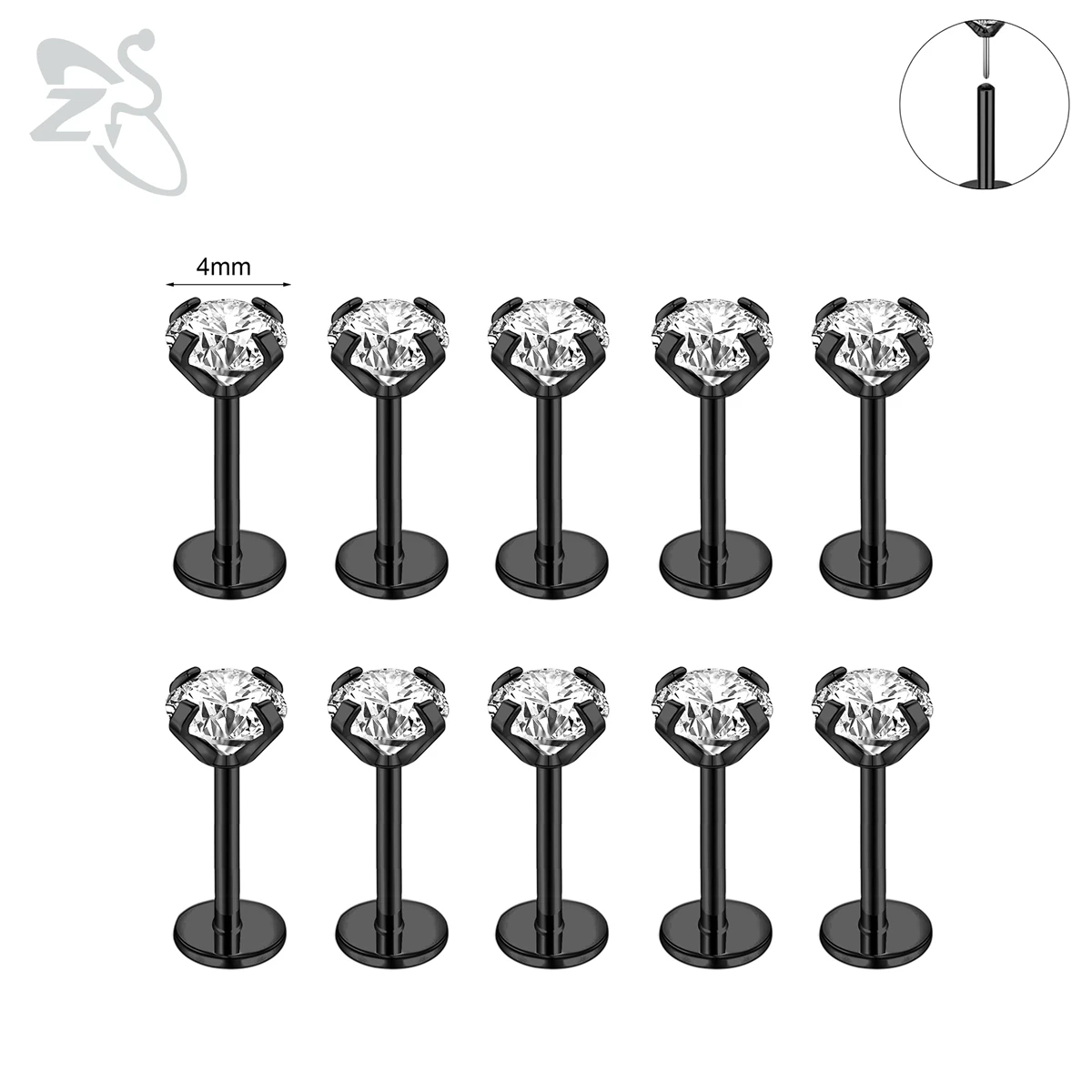 Orecchino a clip per orecchino a clip da uomo in acciaio inossidabile 316L con