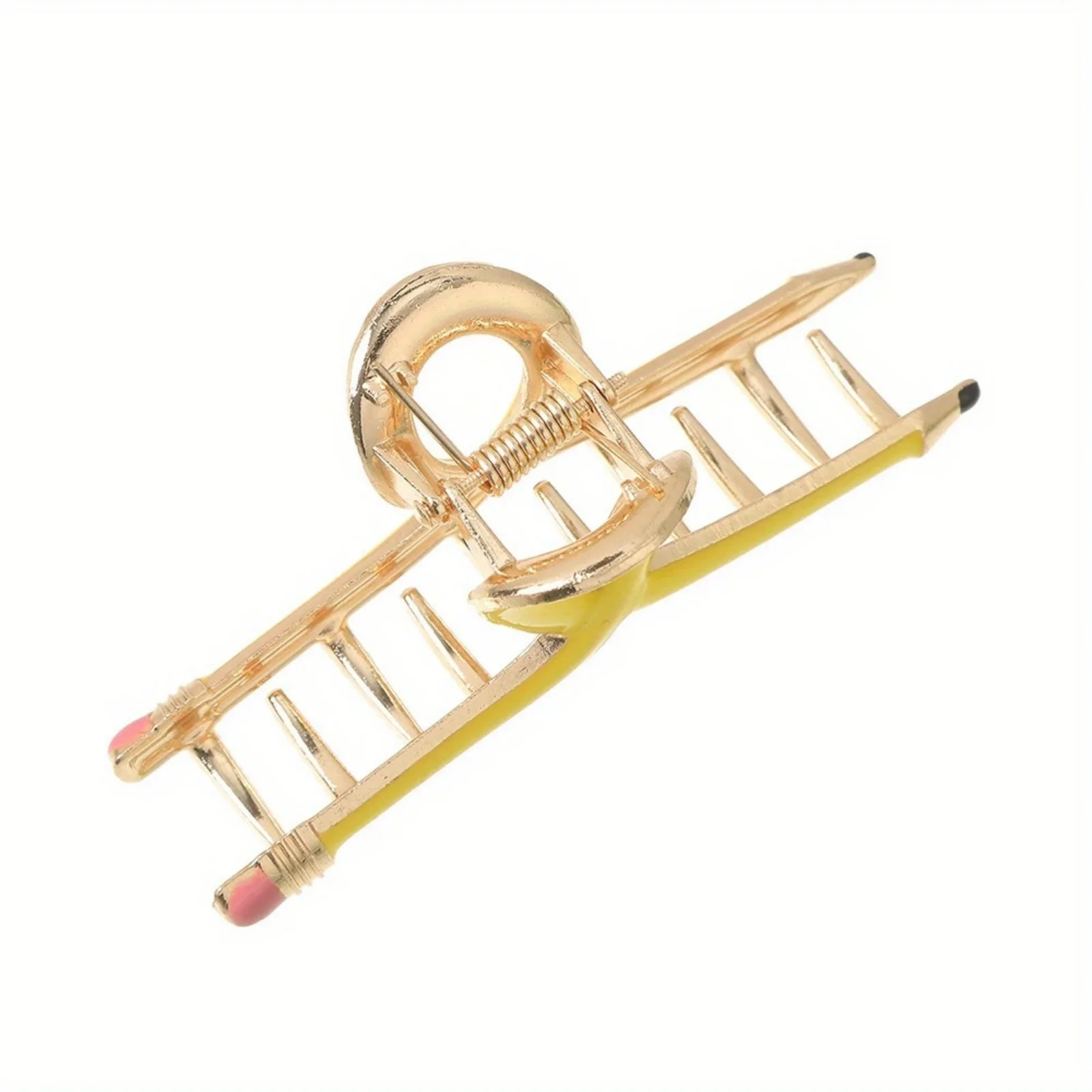 1PC Creative Pencil - Shaped Hair Claws, Colorful Ribbon Design Hair Clips, Fun Hair Accessories for Women