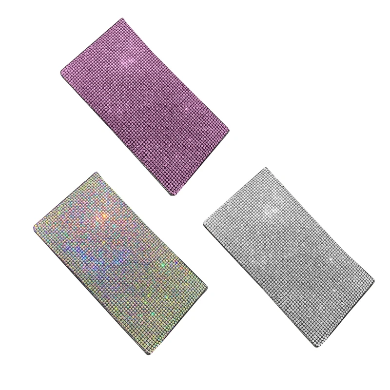 

2024 New Shining Pocket Card Holder PU Leather Wallet Card Holder for Travel Crystal