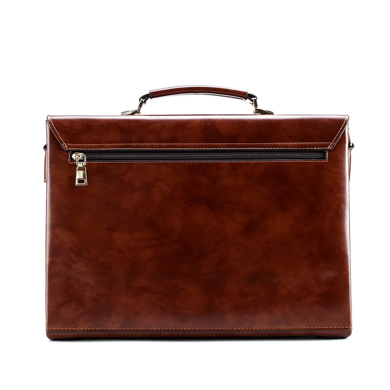 Leather Briefcase Luxury Leather Briefcases For Men Executive Business Office Notebook 16 Inch Laptop Handbag Shoulder Square Side Crossbody Bag