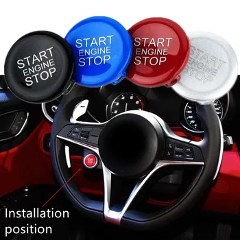 Auto Motore Start Stop Interruttore Pulsante di Copertura Trim Misura Per Alfa Romeo Giulia Stelvio 2017-2019 ABS Auto Interni Sostituire Gli Accessori