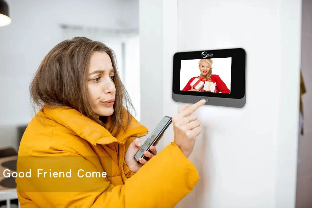 ANJIELO Tuya Smart Video Doorbell Peephole Door Camera with Motion Sensor 1080P