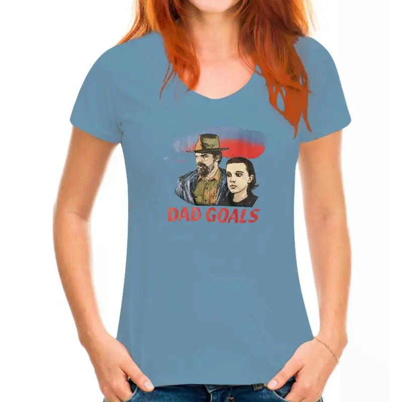 Camiseta para hombre del programa de televisión Stranger Tee Things Dad Goals Chief Hopper Eleven