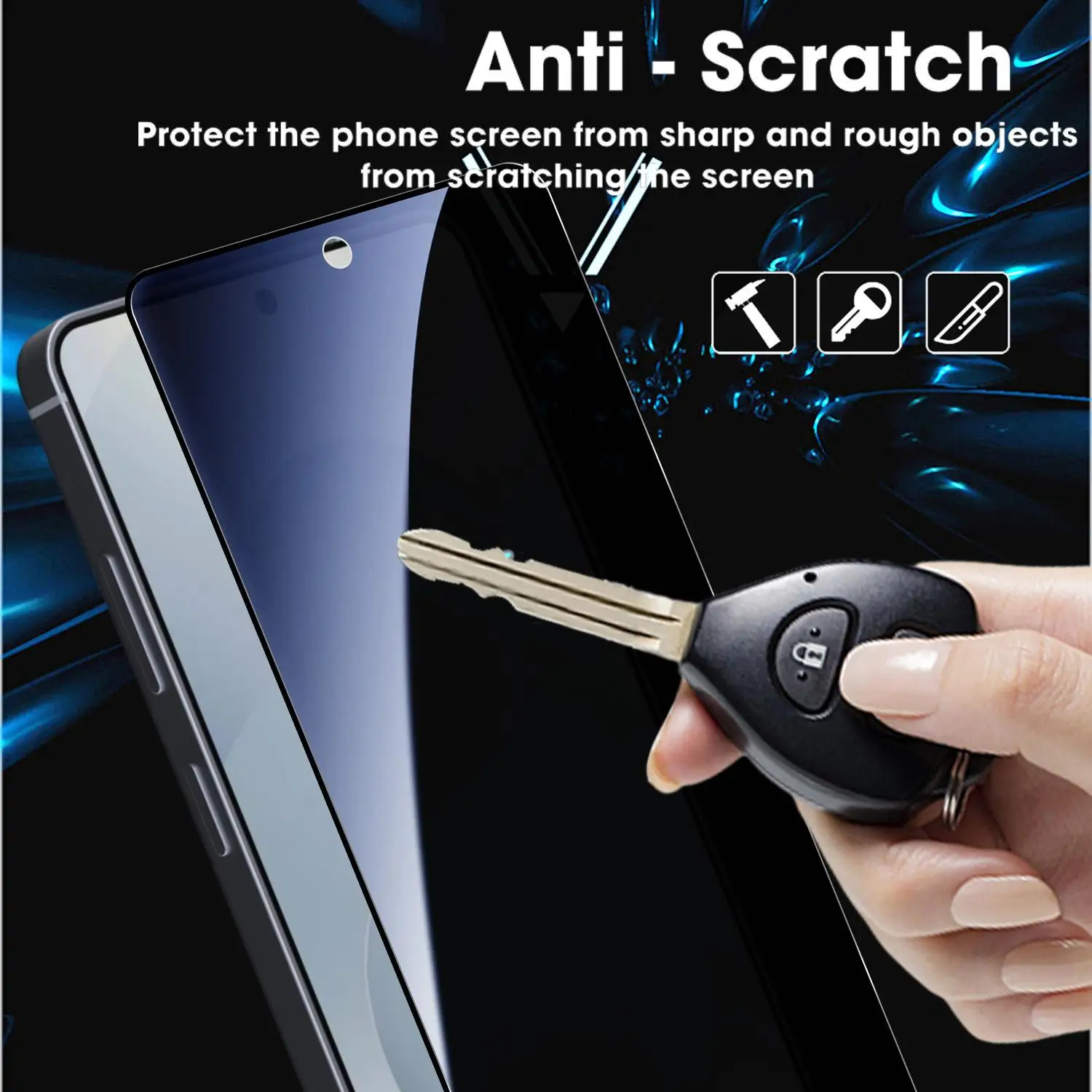 Anti-Spy Privacy Tempered Glass Screen Protector - Easy Installation, Dust-Free Protective Film