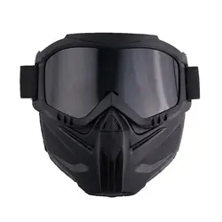 Transparent Full Face HD Goggles - Fog - Proof, Sand - Proof, Protective Glasses with Breathable Windproof Mask (Black)