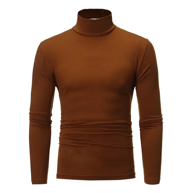 Spring Autumn Thin Men Pullovers Sweaters Turtleneck Knitted Sweater For Men Cotton Clothing Male Sweaters Full Black White Tops 4