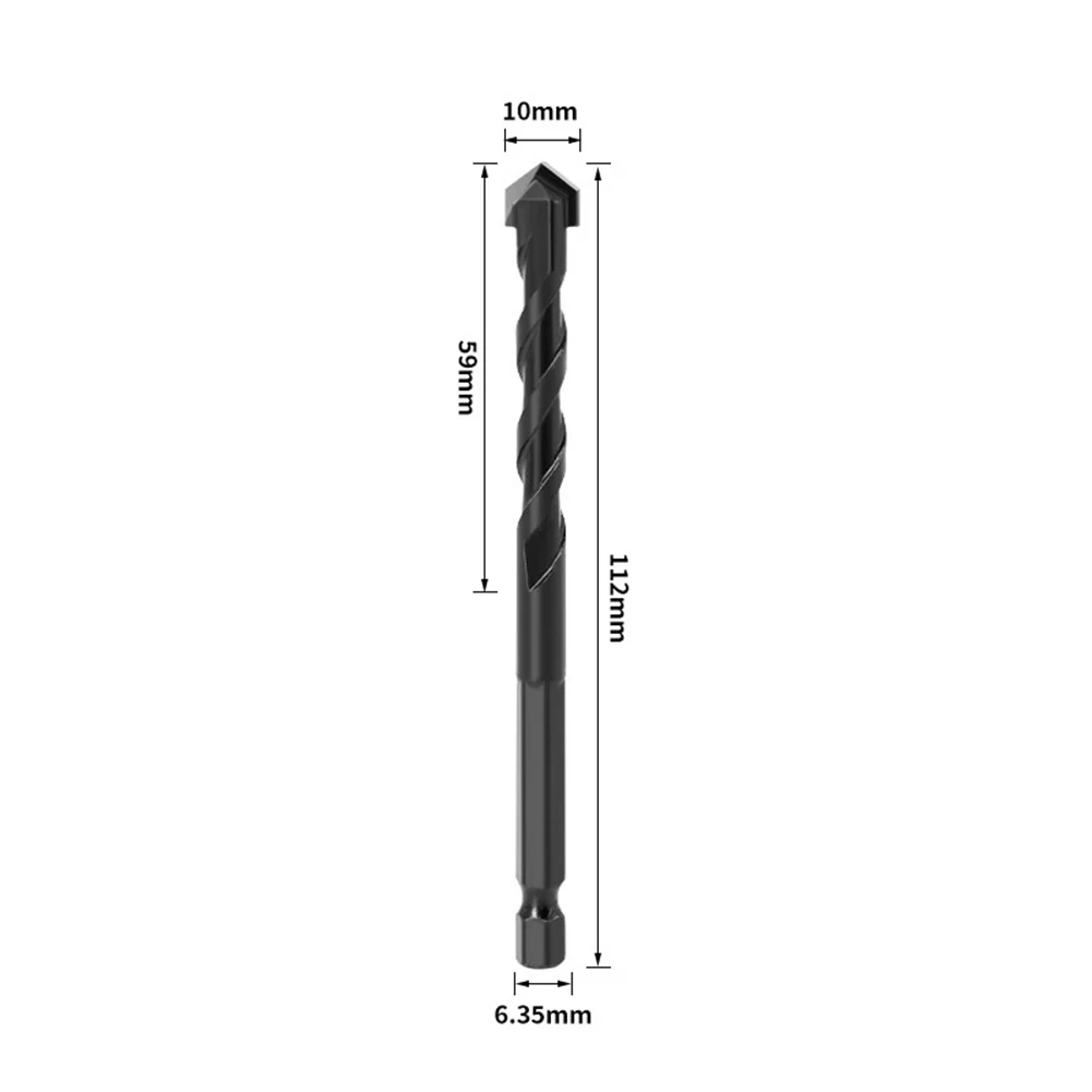 

5/6/8/10/12mm Black Hexagonal Shank Drill Universal Drilling Tool For Electric Hand Bench Drill Drilling Concrete Wall Brick