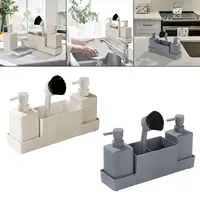 4x เครื่องจ่ายสบู่เหลวในครัวพร้อมที่วางฟองน้ําไม่ลื่นสําหรับอ่างล้างจานในบ้านในห้องน้ํา 1