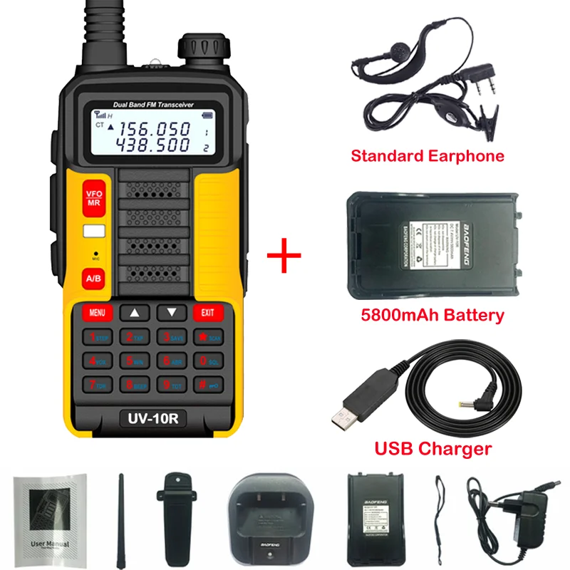 2022 Baofeng Professional Walkie Talkie UV10R Plus 30km 128 Channels VHF UHF Dual Band Two Way CB Ham Radio For Hunt Forest City best walkie talkie Walkie Talkie