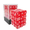 Bescon 12mm 6 Sided Dice 36 in Brick Box, 12mm Six Sided Die (36) Block of Dice, Translucent Red with White Pips 1