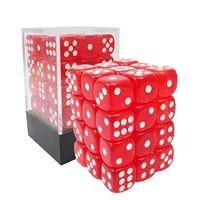 Bescon 12mm 6 Sided Dice 36 in Brick Box, 12mm Six Sided Die (36) Block of Dice, Translucent Red with White Pips 1