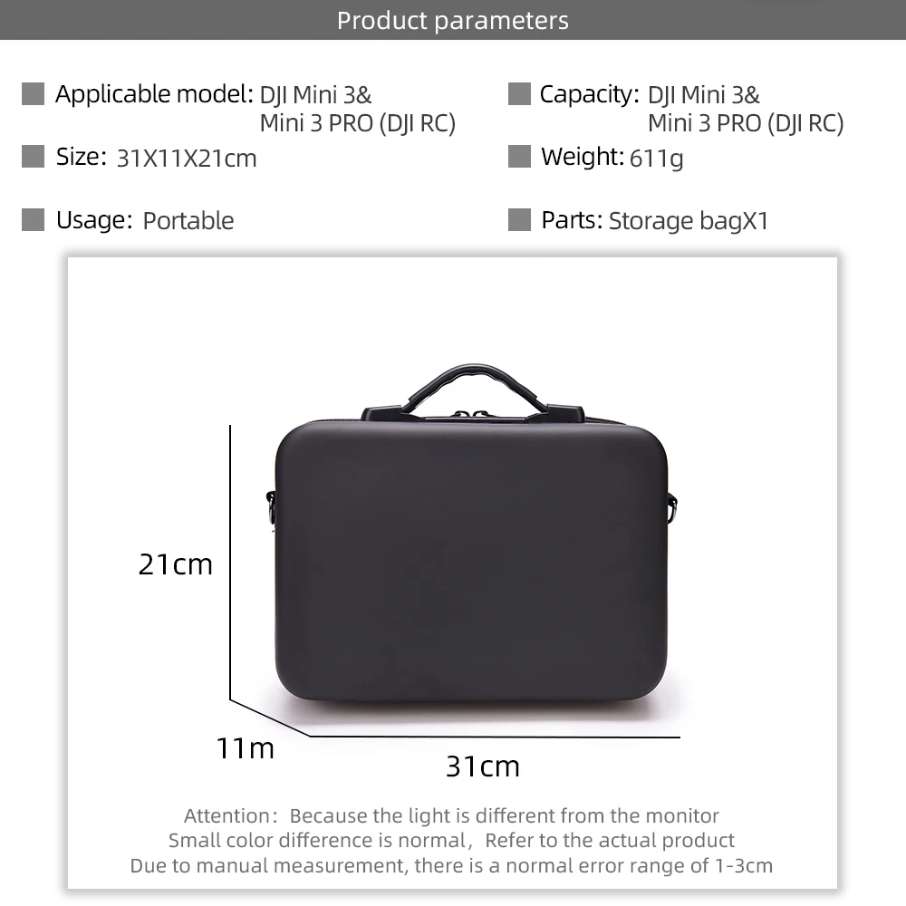 DJI Mini 3 Pro Storage Case Mini Carry Bag Nylon Portable Backpack Compact and Convenient Storage Solution