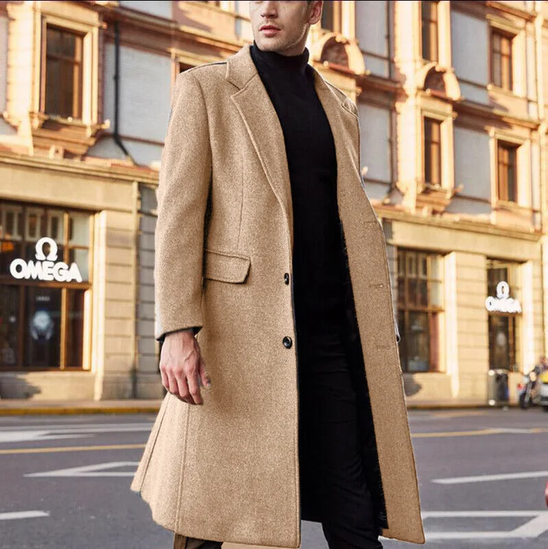 Abrigo británico hombre, rompevientos chaqueta de lana de manga abrigo de lana, ropa de calle, gabardina larga a la moda _ - AliExpress Mobile