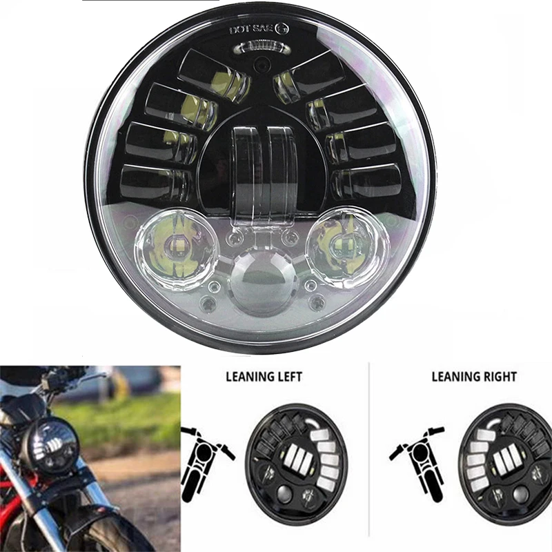 5.75 inch Motorcycle headlight Led Headlights 5 3/4" H4 Adaptive