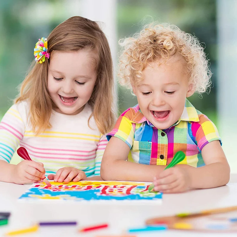 4pcs Kids Paint Brushes Jumbo Children's Artist Bristle Paint Brushes Washable Chubby Toddler Tempera Brushes for Kids Painting 6