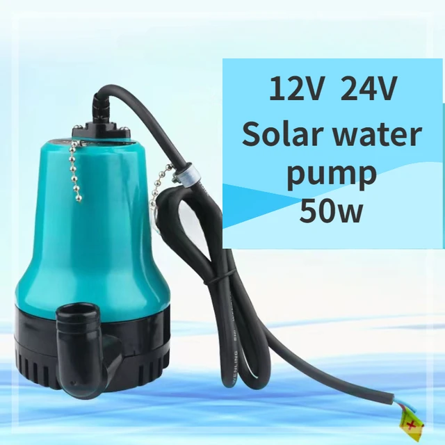 พลังงานแสงอาทิตย์กลางแจ้งขนาดเล็ก 12V 24V DC แบบพกพา 4500L/H Submersible ปั๊ม Aquarium ชลประทานในครัวเรือนสูบน้ําปั๊ม 50w 1
