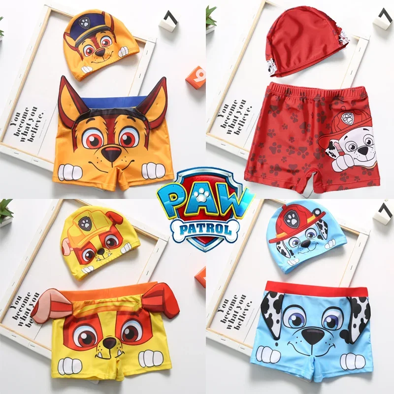 Paw Patrol Cartoon Swim Trunk Action Figure Zhirubble Chase Boys Beach Costume Da Bagno Quick Dry Costume Da Bagno Con Cappuccio