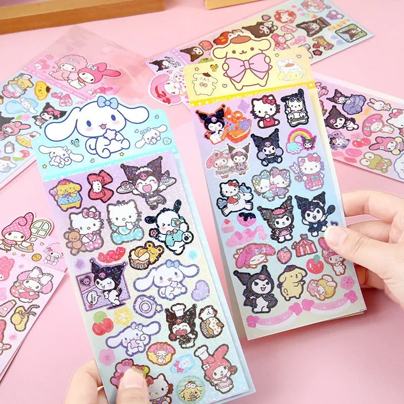 

Sanrio 15 шт. Стикеры для карт с надписью «Hello Kitty», стикеры для ручной учетной записи, маленькие карточки, наклейки для украшения багажа